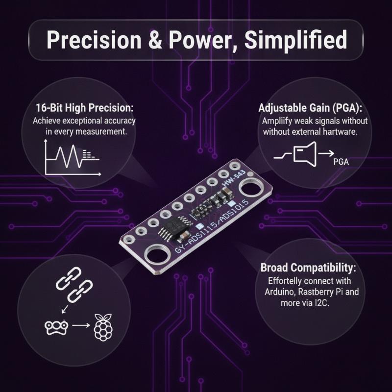 ADS1115調整可能ゲイン16ビットADCモジュール 4チ - Home Automation Systems Diy のレビューと価格